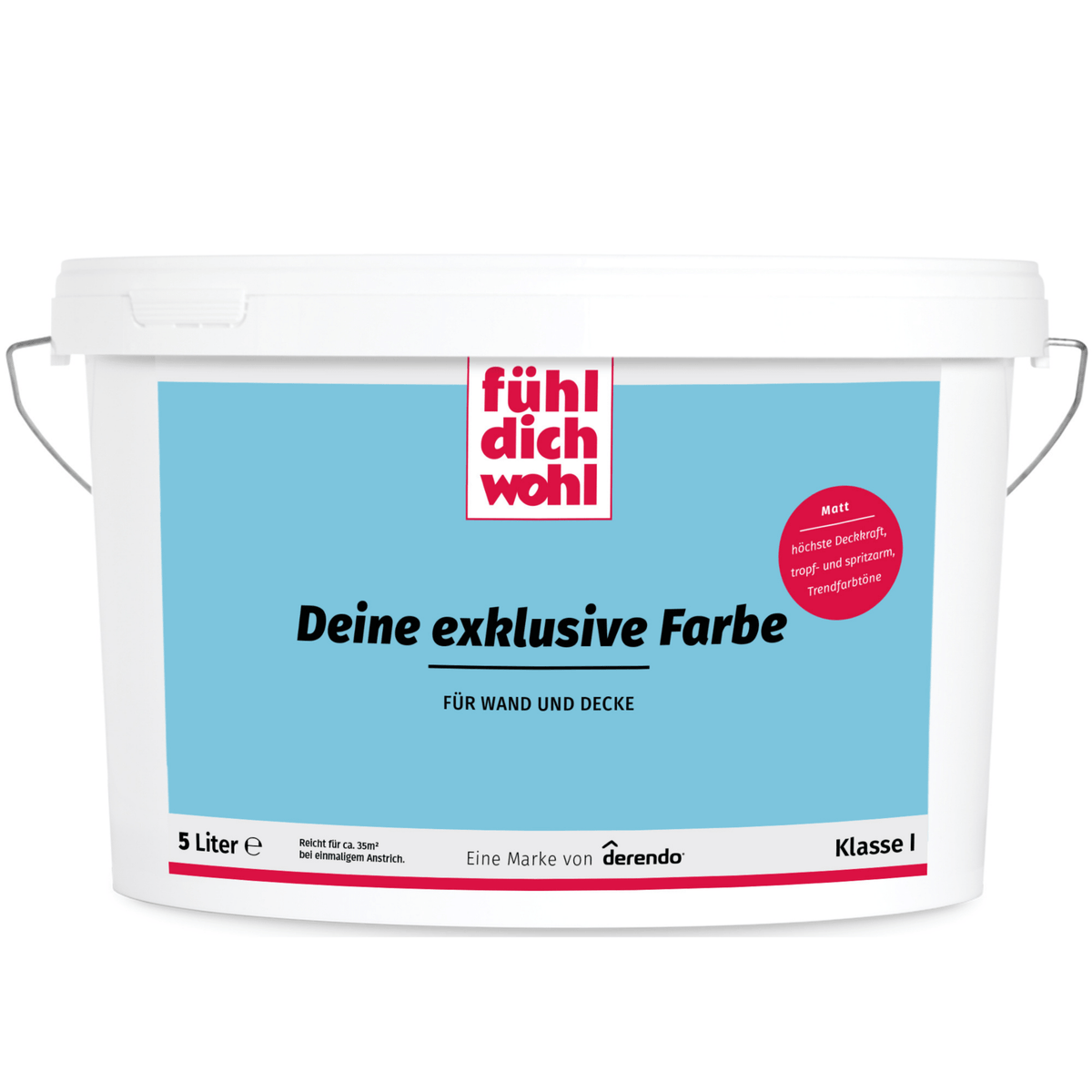 Fühl Dich Wohl Wandfarbe Aquamarin in 5 Liter – Produktbild von Derendo