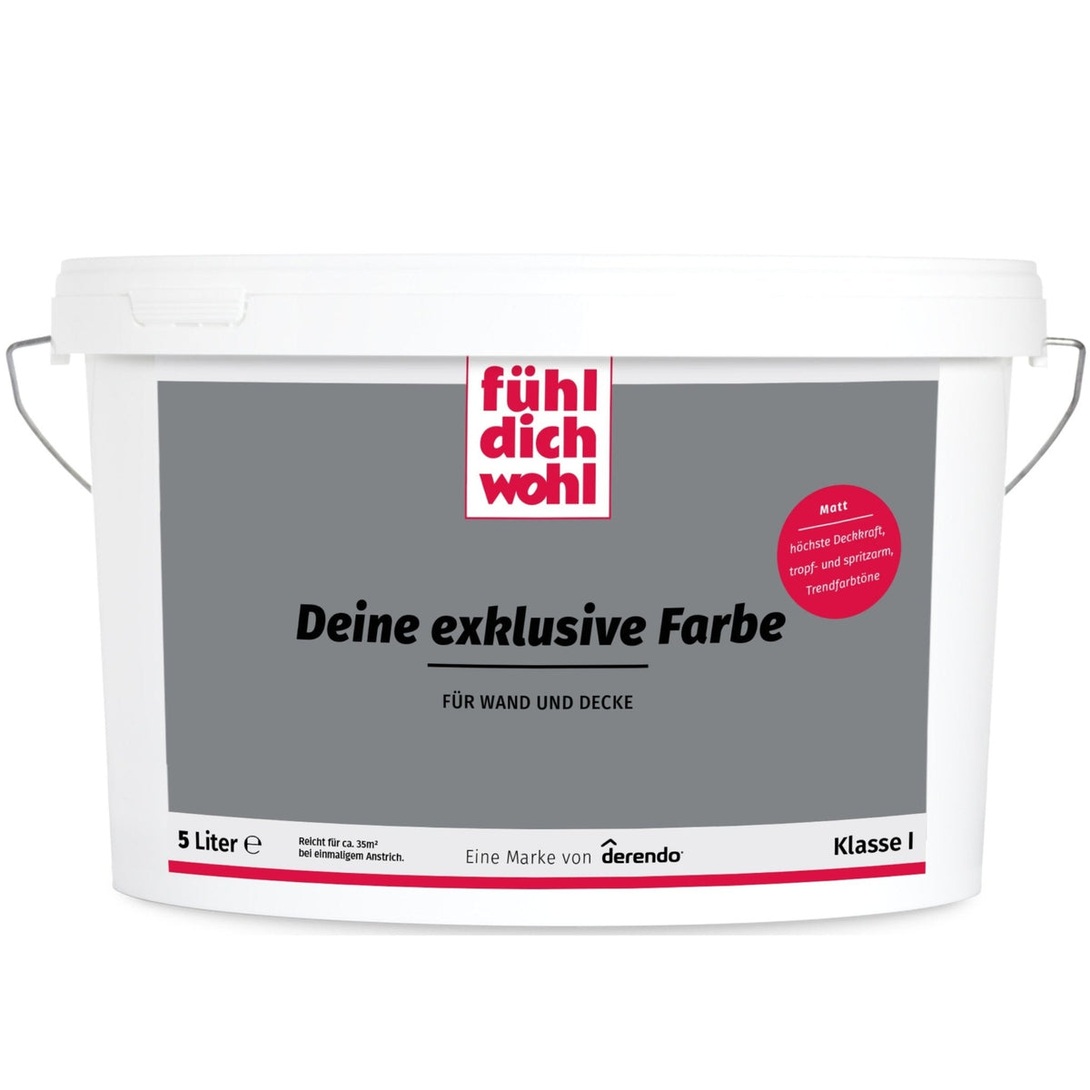Fühl Dich Wohl Wandfarbe Asphaltgrau in 5 Liter – Produktbild von Derendo
