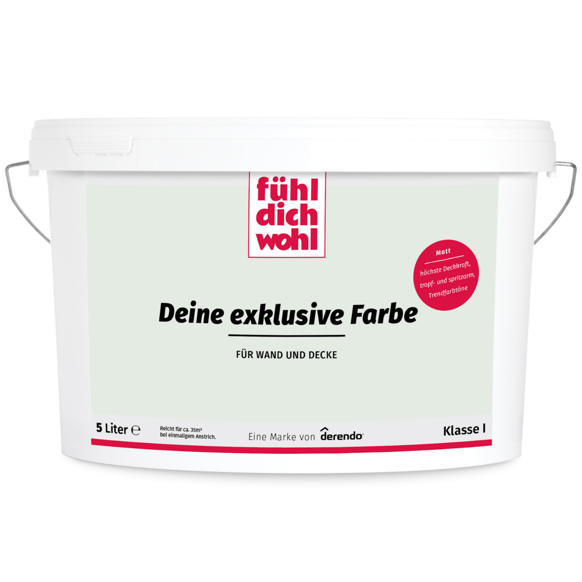 Fühl Dich Wohl Wandfarbe Weissgruen in 5 Liter – Produktbild von Derendo