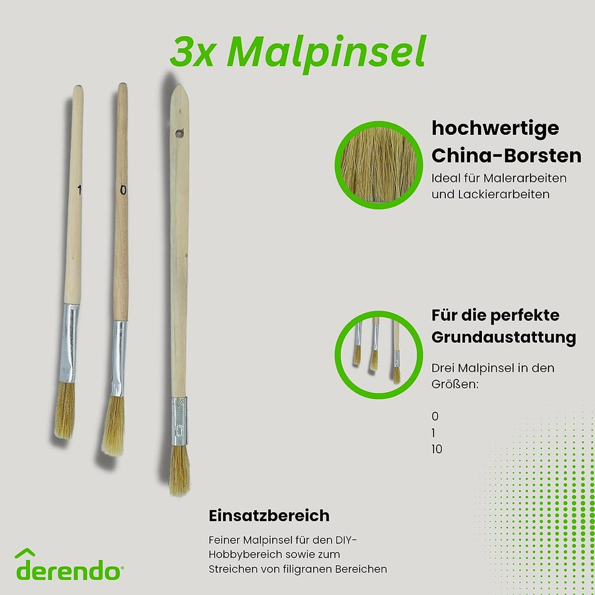 10 - teiliges Pinsel Set in – Produktbild von Derendo