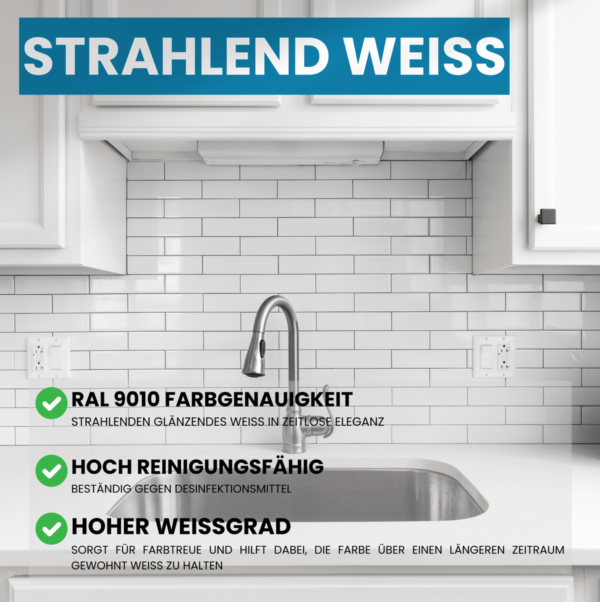 2K Fliesenlack weiß - RAL9010 in 2.5 kg – Produktbild von Derendo