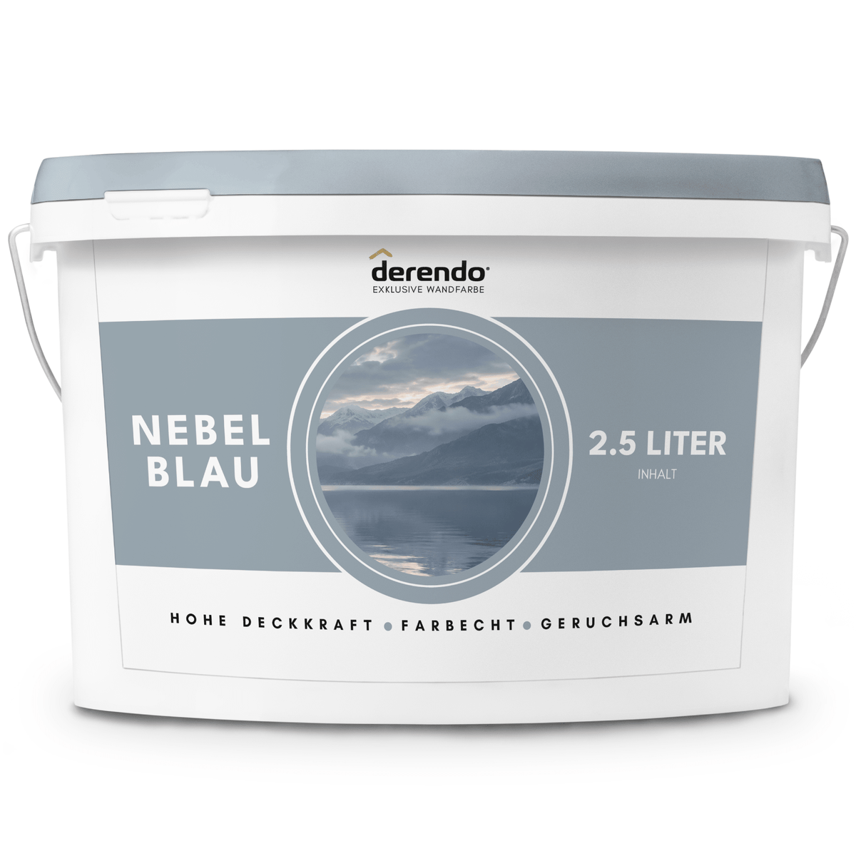 Derendo Exklusive Wandfarbe Nebelblau in 2.5l – Produktbild von Derendo