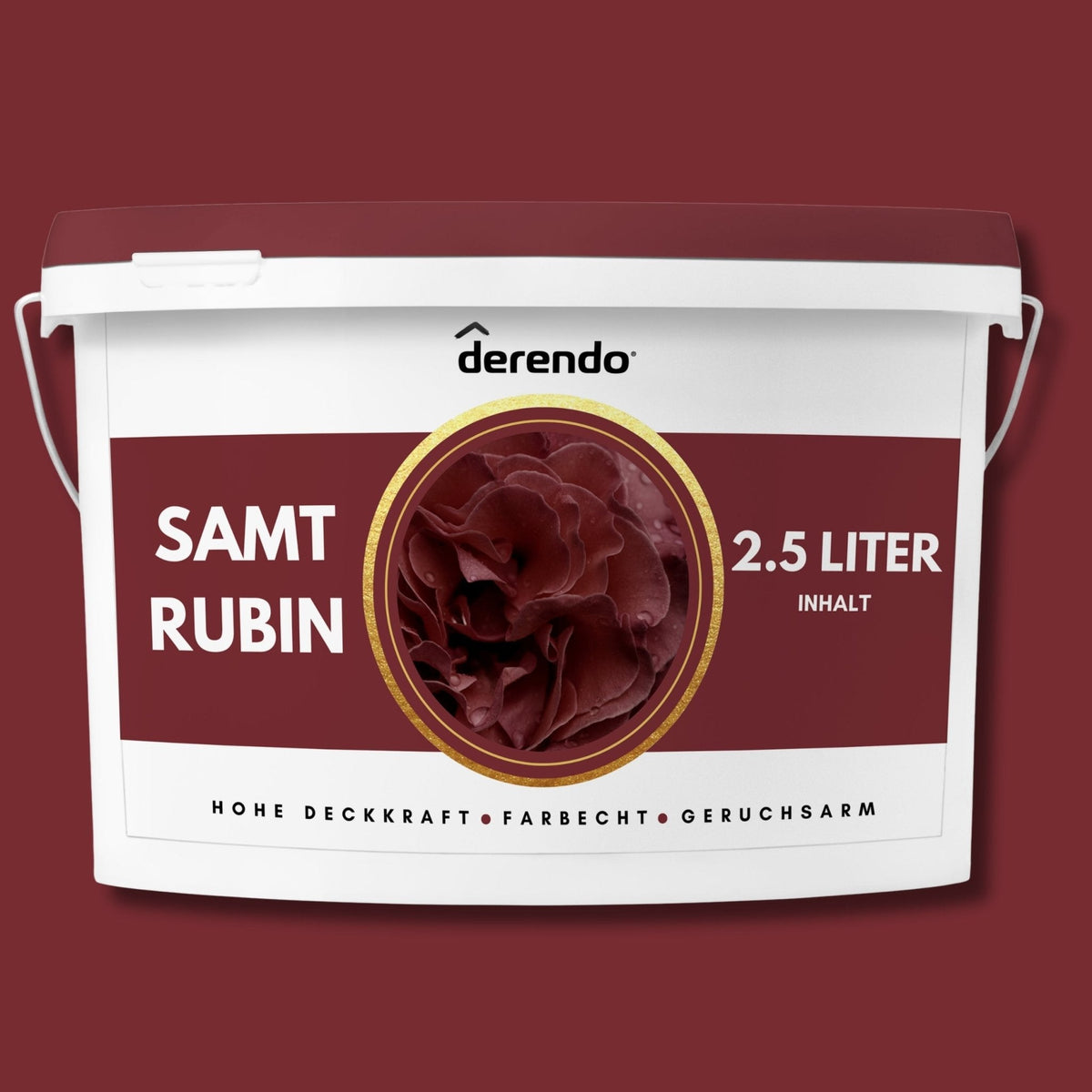 Derendo Exklusive Wandfarbe Samt Rubin in 2.5l – Produktbild von Derendo