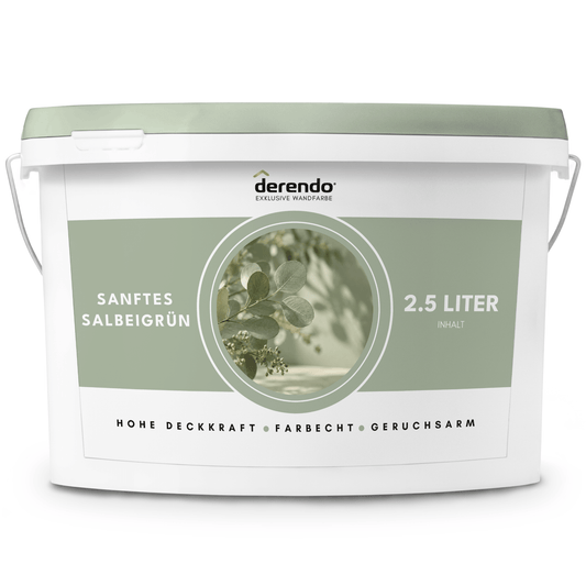 Derendo Exklusive Wandfarbe sanftes Salbei grün in 2.5l – Produktbild von Derendo