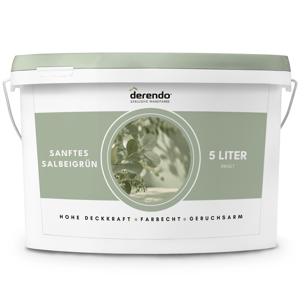 Derendo Exklusive Wandfarbe sanftes Salbei grün in 5l – Produktbild von Derendo