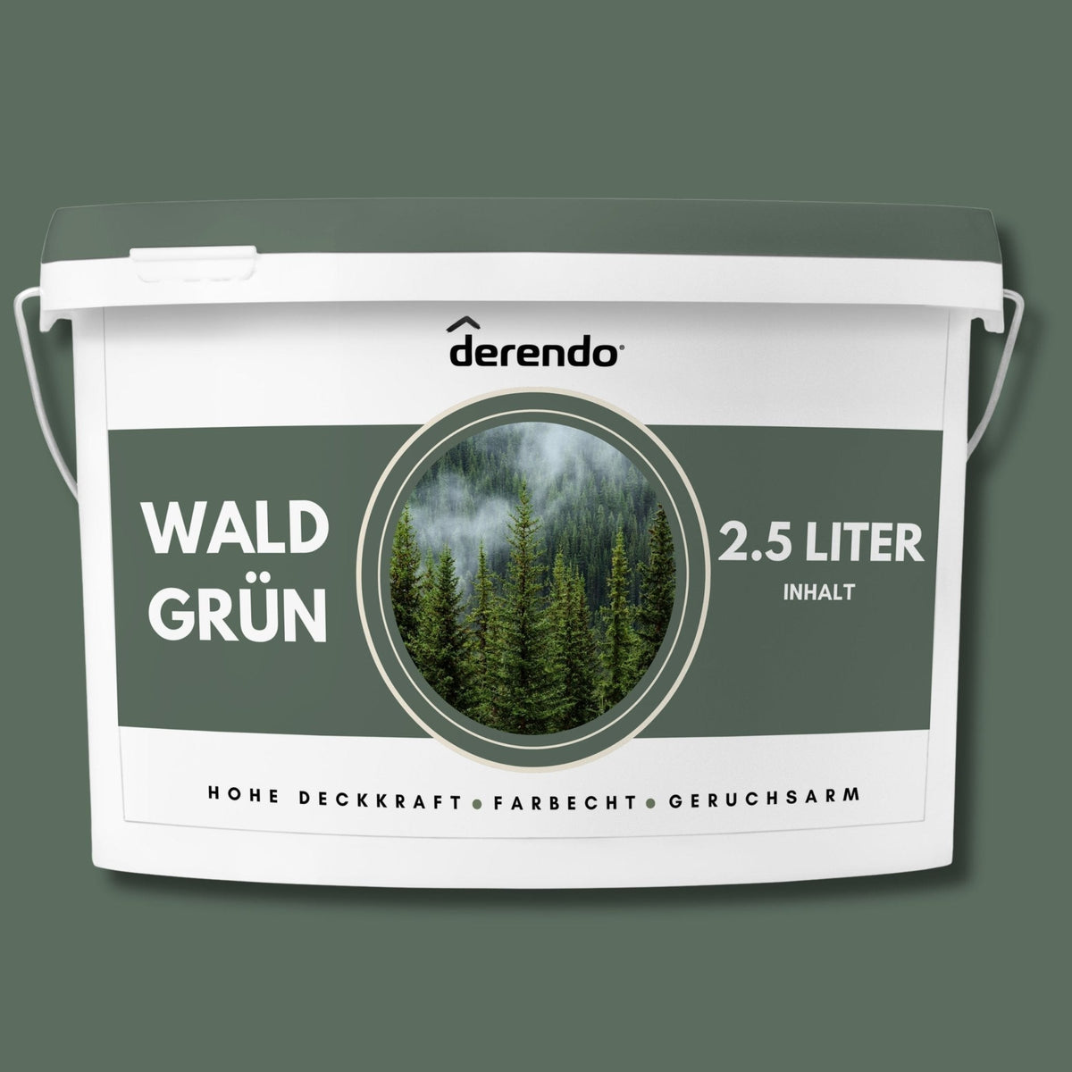 Derendo Exklusive Wandfarbe Waldgrün in 2.5l – Produktbild von Derendo