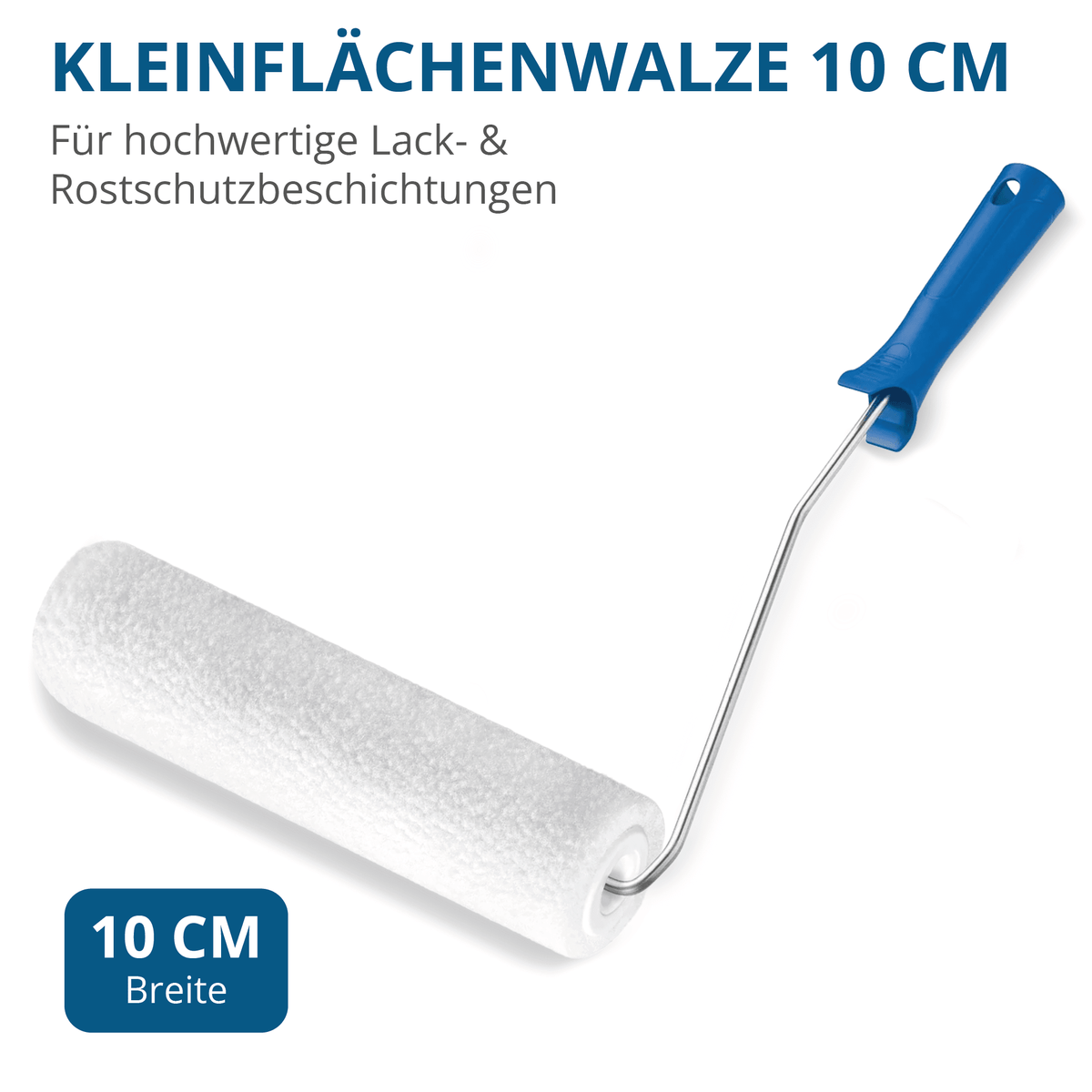 Derendo® Farbwalze MagicFelt 10 cm – für hochwertige Lack- & Rostschutzbeschichtungen Kleinflächenwalze in – Produktbild von Derendo