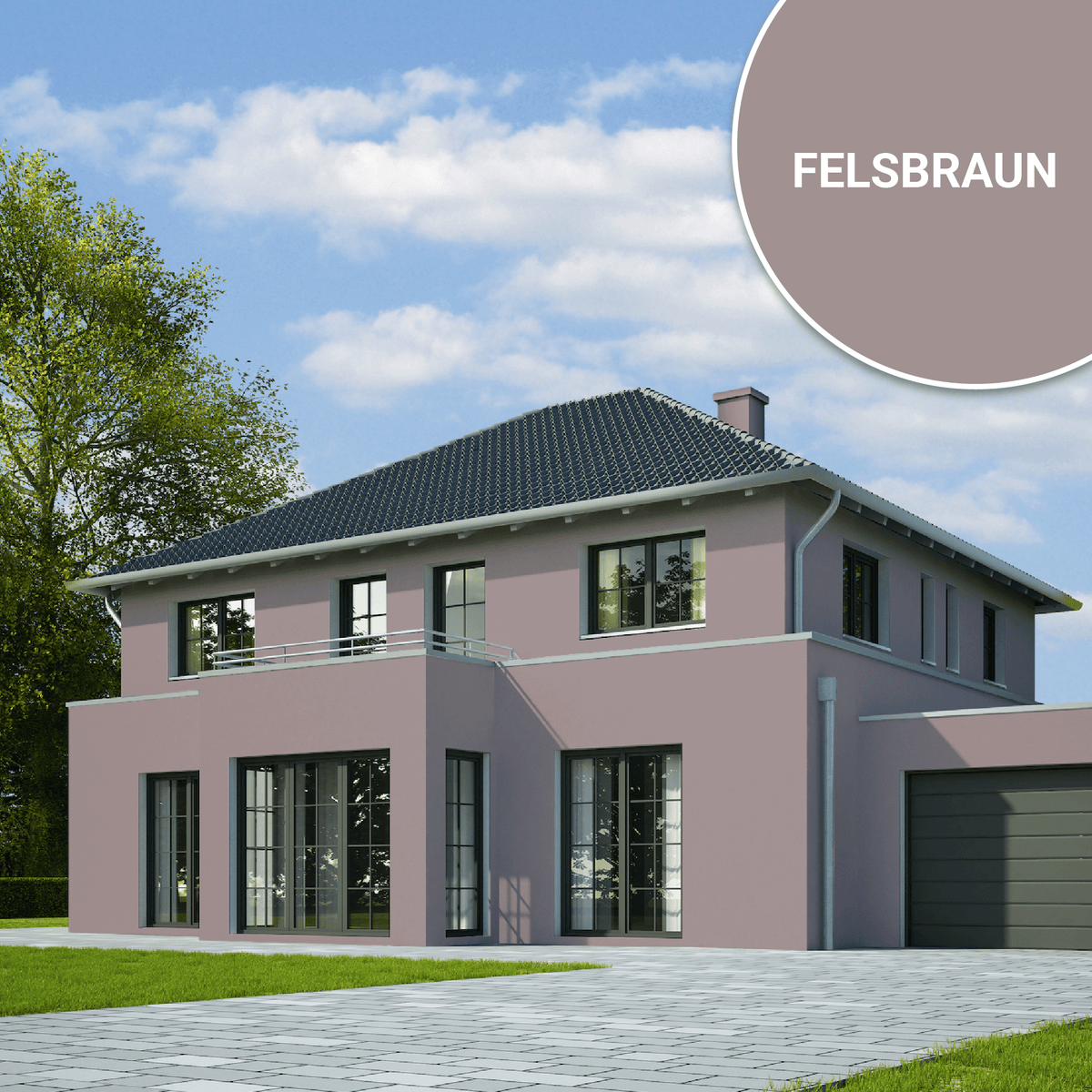 Derendo Fassadenfarbe Felsbraun mit ULTRA Wetterschutz und Abperleffekt in 10L – Produktbild von Derendo