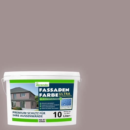 Derendo Fassadenfarbe Felsbraun mit ULTRA Wetterschutz und Abperleffekt - 4251604914910 - Derendo