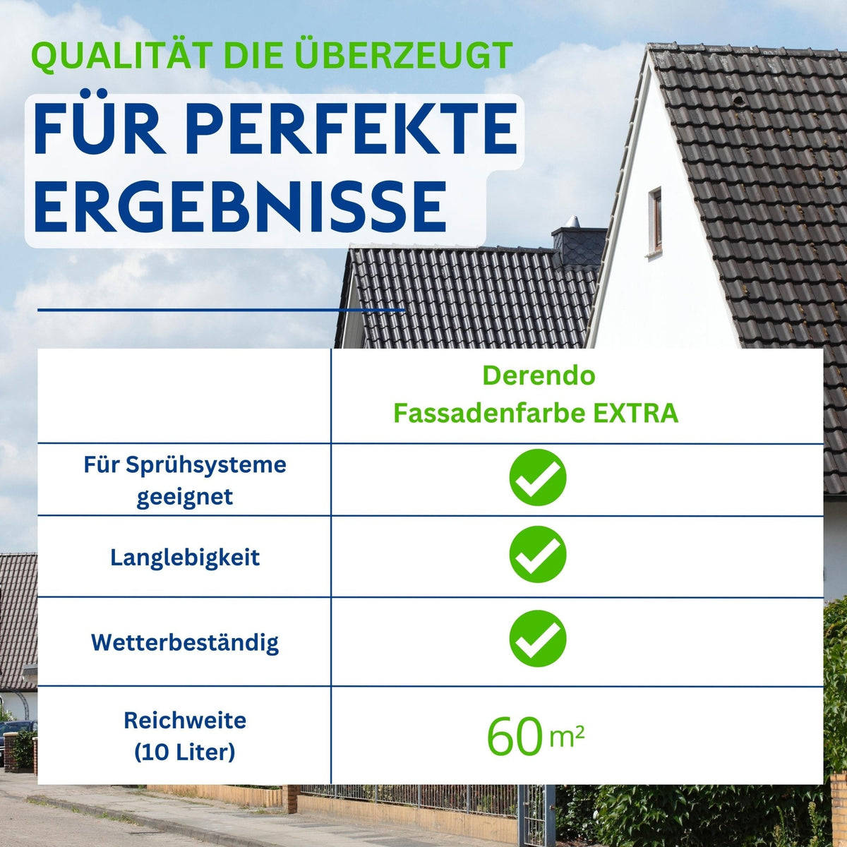Derendo Fassadenfarbe Hellgrau mit EXTRA Wetterschutz in 2.5 Liter – Produktbild von Derendo