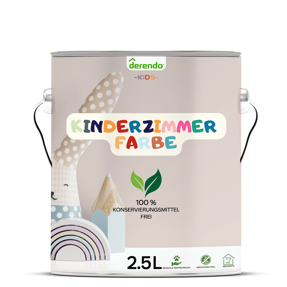 Derendo Kinderzimmer Wandfarbe - Einhornrosa in 2.5 Liter – Produktbild von Derendo