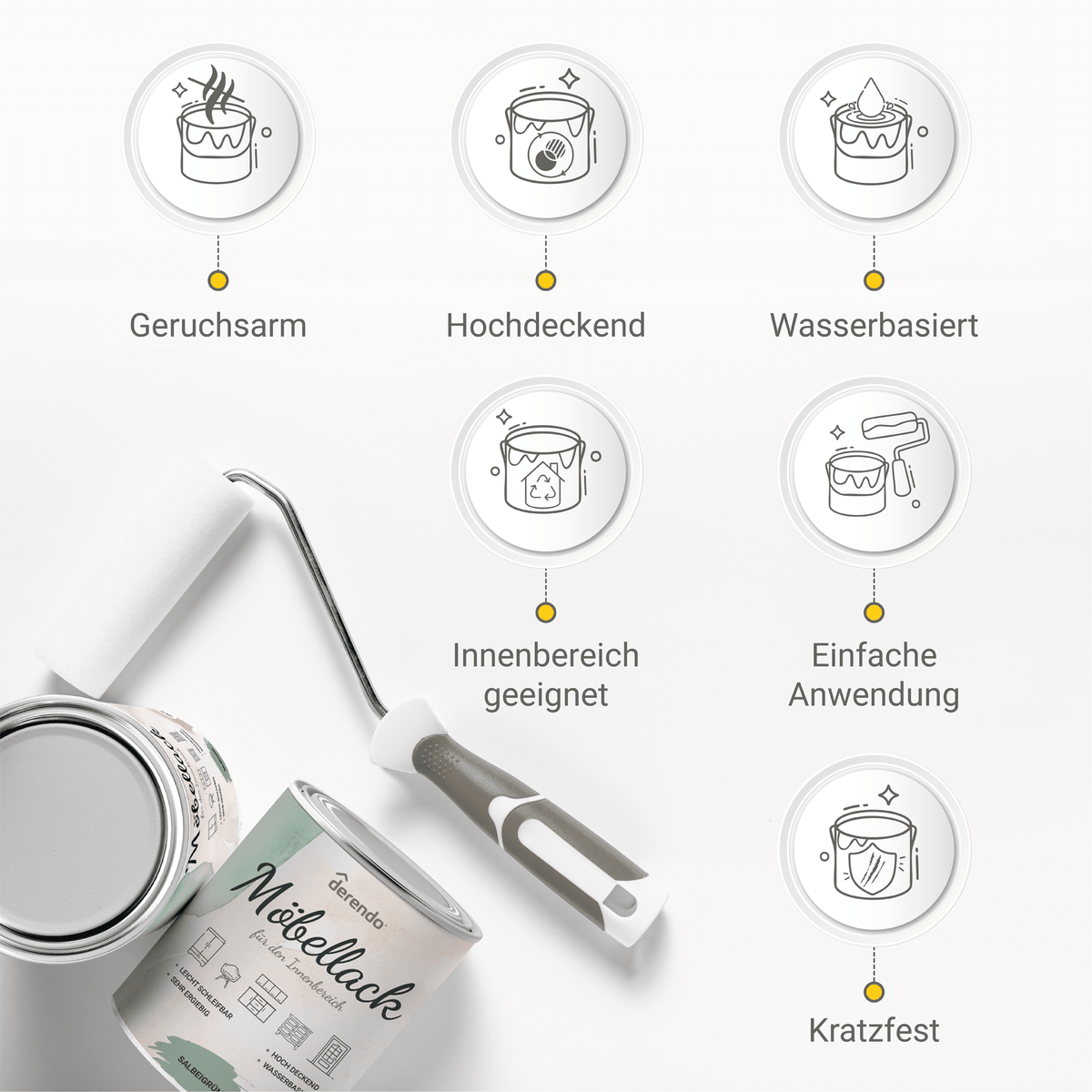 Derendo® Möbelfarbe Salbeigrün 750ml – Möbelfarbe ohne Schleifen in – Produktbild von Derendo