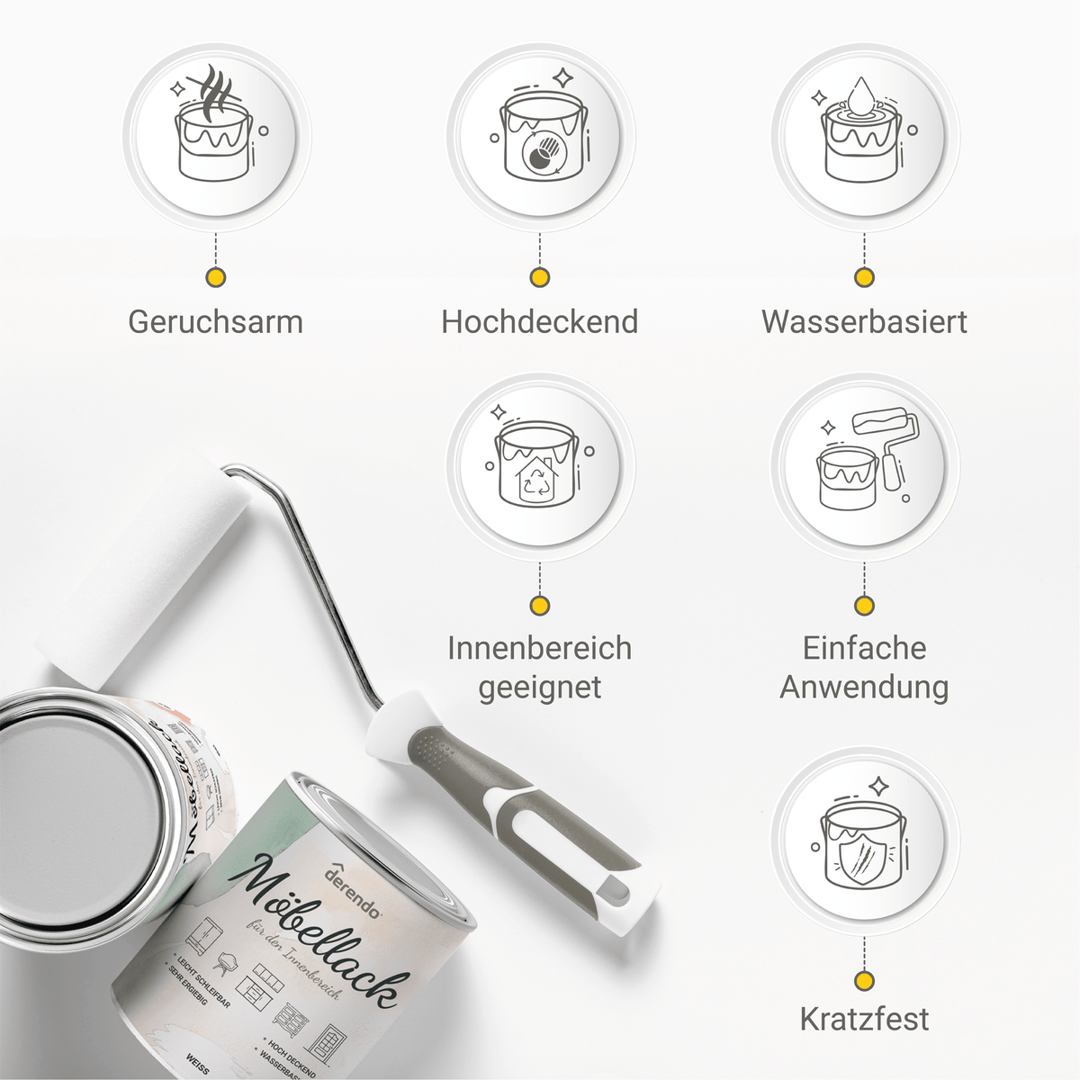 Derendo® Möbelfarbe Weiss 750ml – Möbelfarbe ohne Schleifen in – Produktbild von Derendo