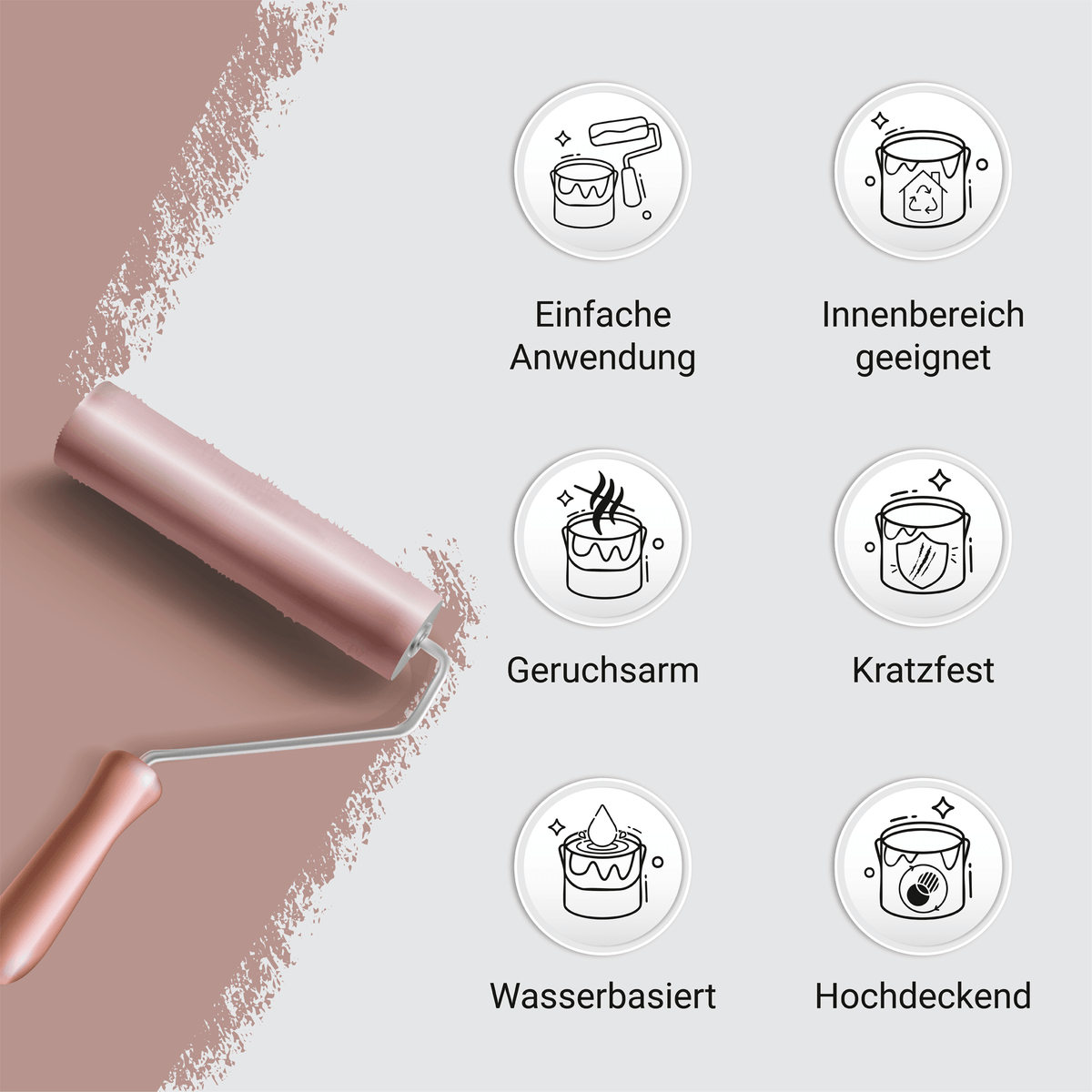 Derendo Möbelfarbe Bordeauxrot 2,5 L – Holzfarbe für Innen – Ohne Schleifen, Hochdeckend & Wasserbasiert – Für Möbel, Türen & Küchen – Umweltfreundlich & Geruchsarm in – Produktbild von Derendo