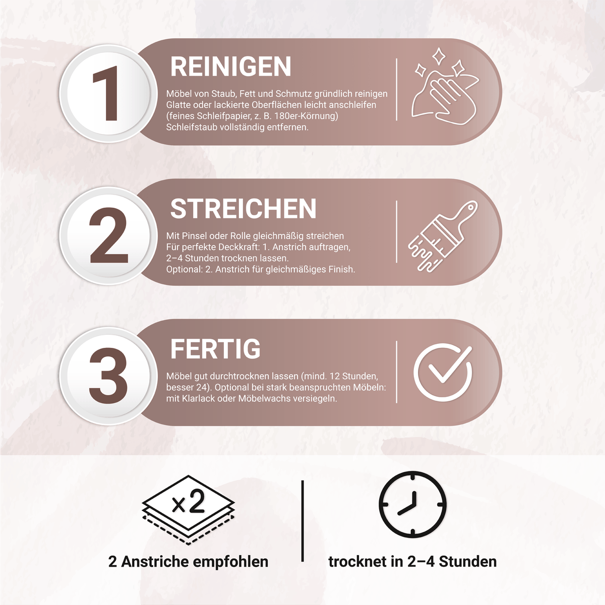 Derendo Möbelfarbe Bordeauxrot 2,5 L – Holzfarbe für Innen – Ohne Schleifen, Hochdeckend & Wasserbasiert – Für Möbel, Türen & Küchen – Umweltfreundlich & Geruchsarm in – Produktbild von Derendo
