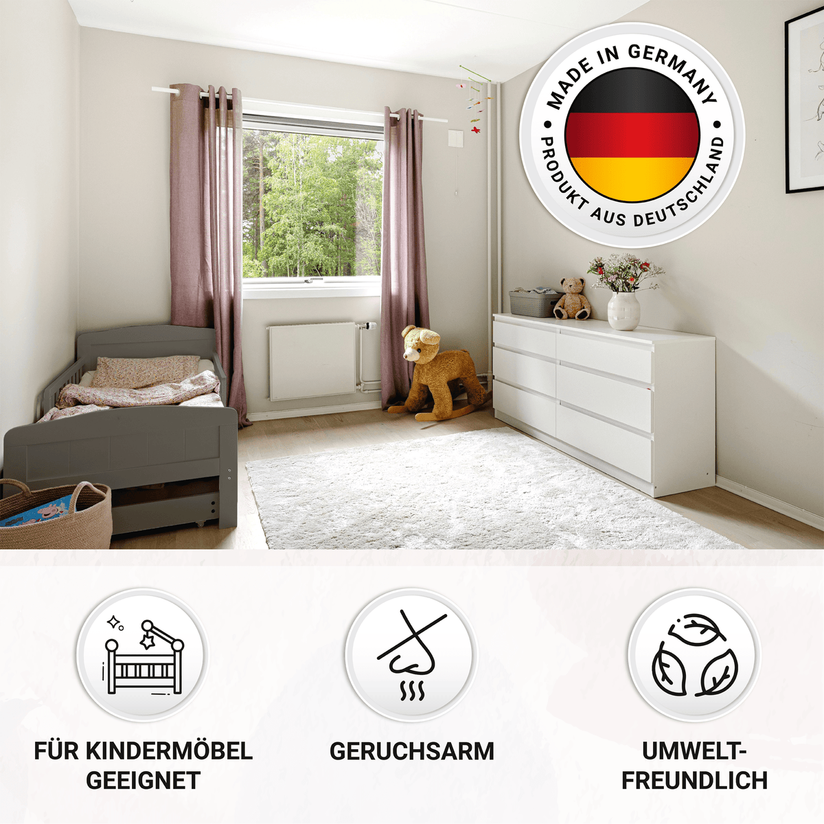 Derendo Möbelfarbe Braungrau 2,5 L – Holzfarbe für Innen – Ohne Schleifen, Hochdeckend & Wasserbasiert – Für Möbel, Türen & Küchen – Umweltfreundlich & Geruchsarm in – Produktbild von Derendo