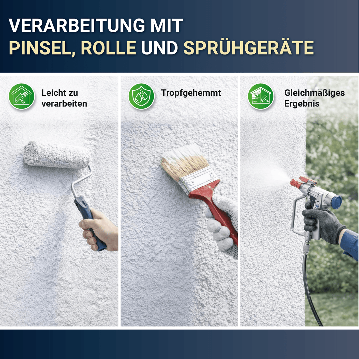 Derendo Silikonharz Fassadenfarbe weiß mit ULTRA Wetterschutz durch Abperleffekt des Lotusblattes in 10 Liter – Produktbild von Derendo