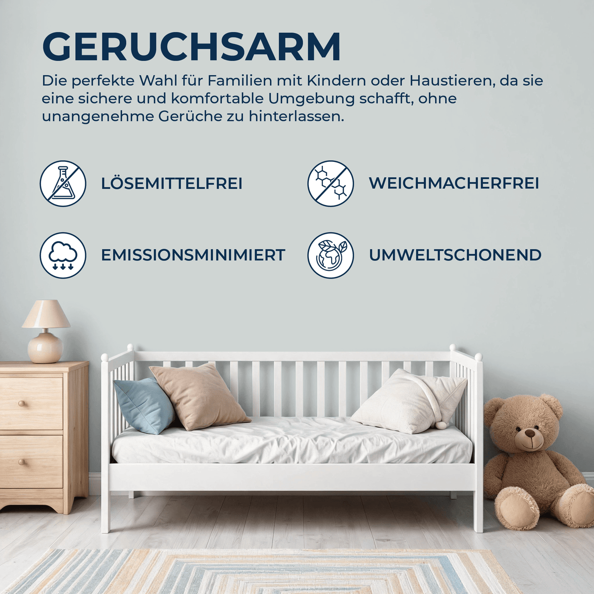 Derendo Wandfarbe Latexfarbe Hellgrau Matt abwaschbar in 10 Liter – Produktbild von Derendo