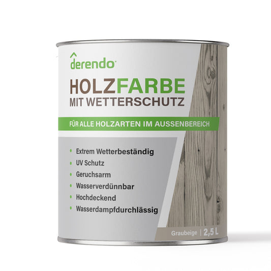 Derendo Wetterschutz Holzfarbe Grau Graubeige in Graubeige – Produktbild von Derendo