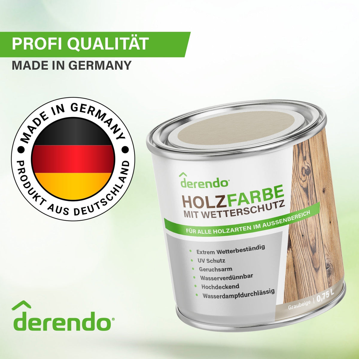 Derendo Wetterschutz Holzfarbe Grau Graubeige in Graubeige – Produktbild von Derendo