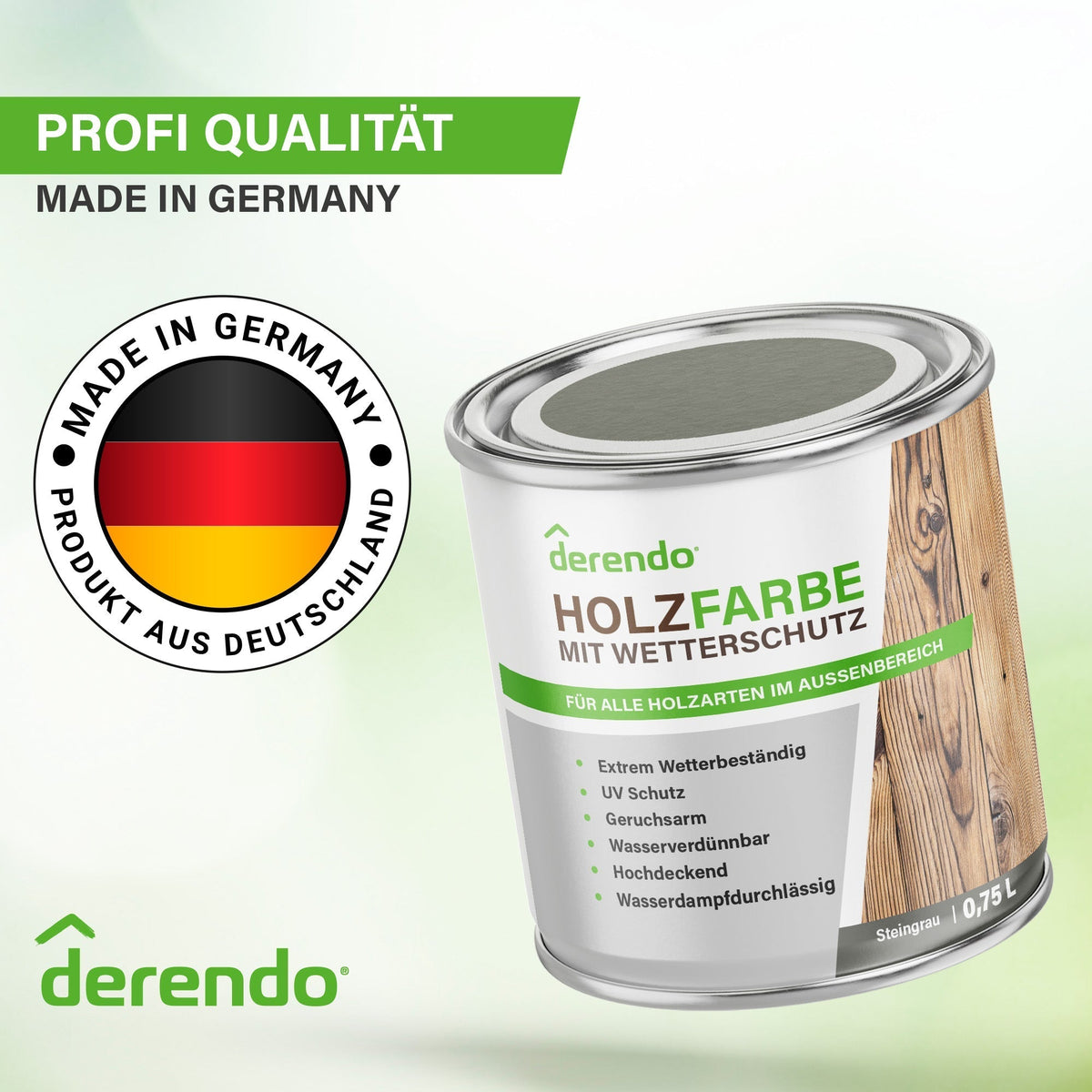 Derendo Wetterschutz Holzfarbe Grau Steingrau in Steingrau – Produktbild von Derendo