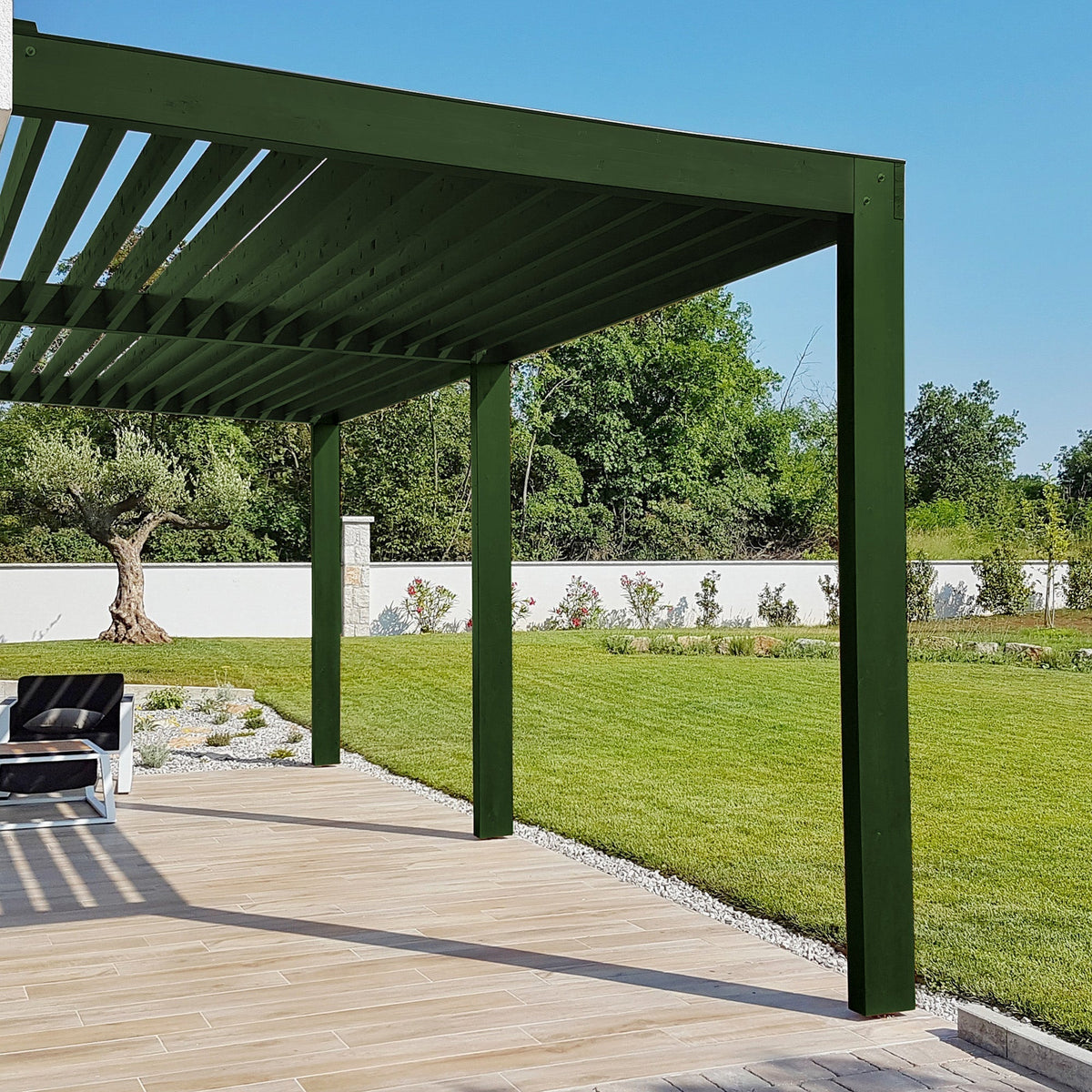Derendo Wetterschutz Holzfarbe moosgrün RAL 6005 in Moosgrün RAL 6005 – Produktbild von Derendo