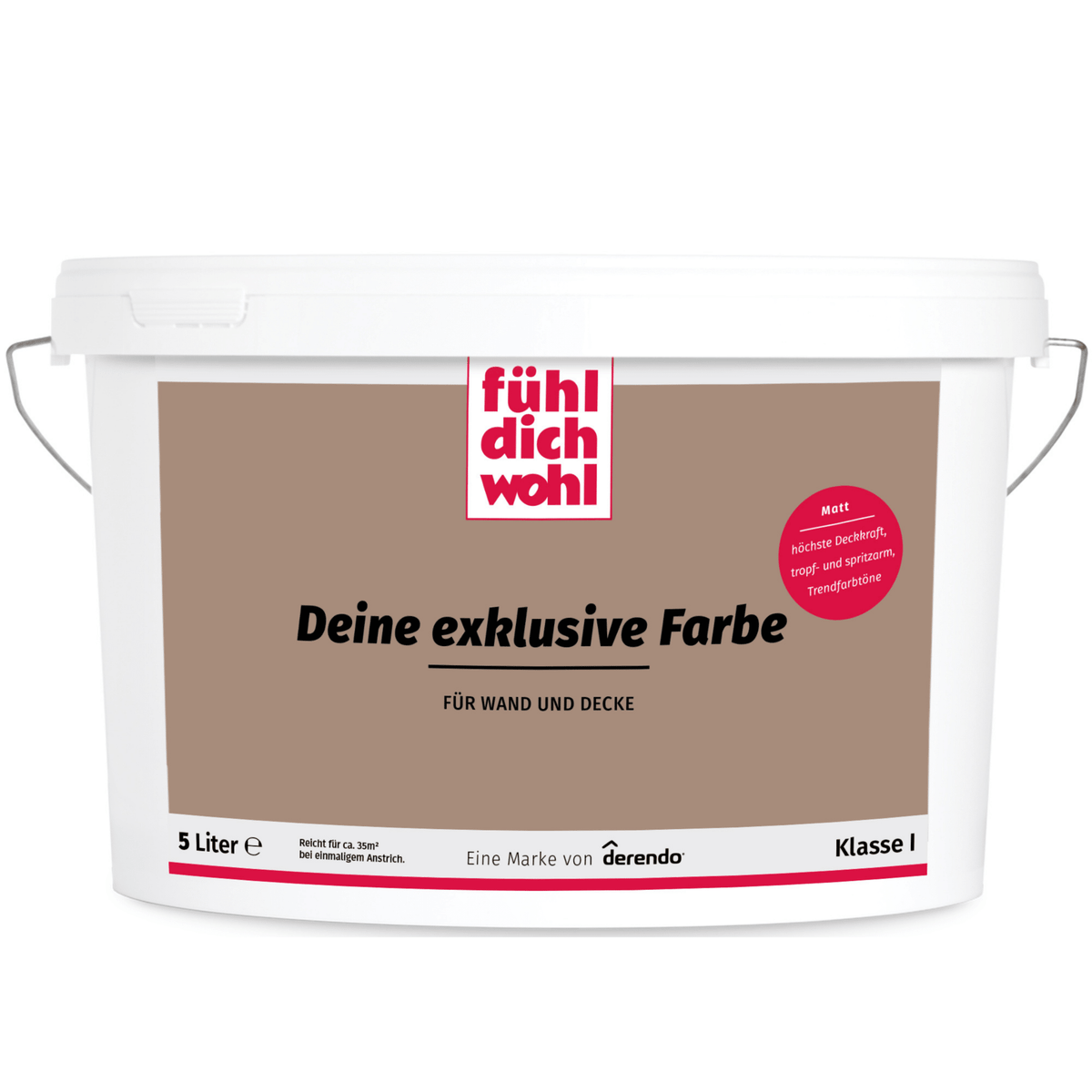 Fühl Dich Wohl Wandfarbe Mokkabraun in 10 Liter – Produktbild von Derendo