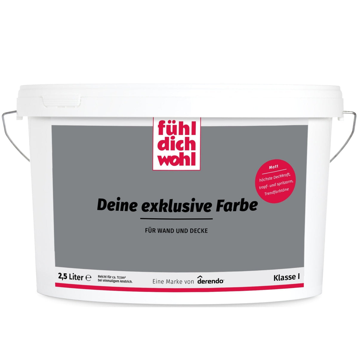 Fühl Dich Wohl Wandfarbe Asphaltgrau in 2.5 Liter – Produktbild von Derendo