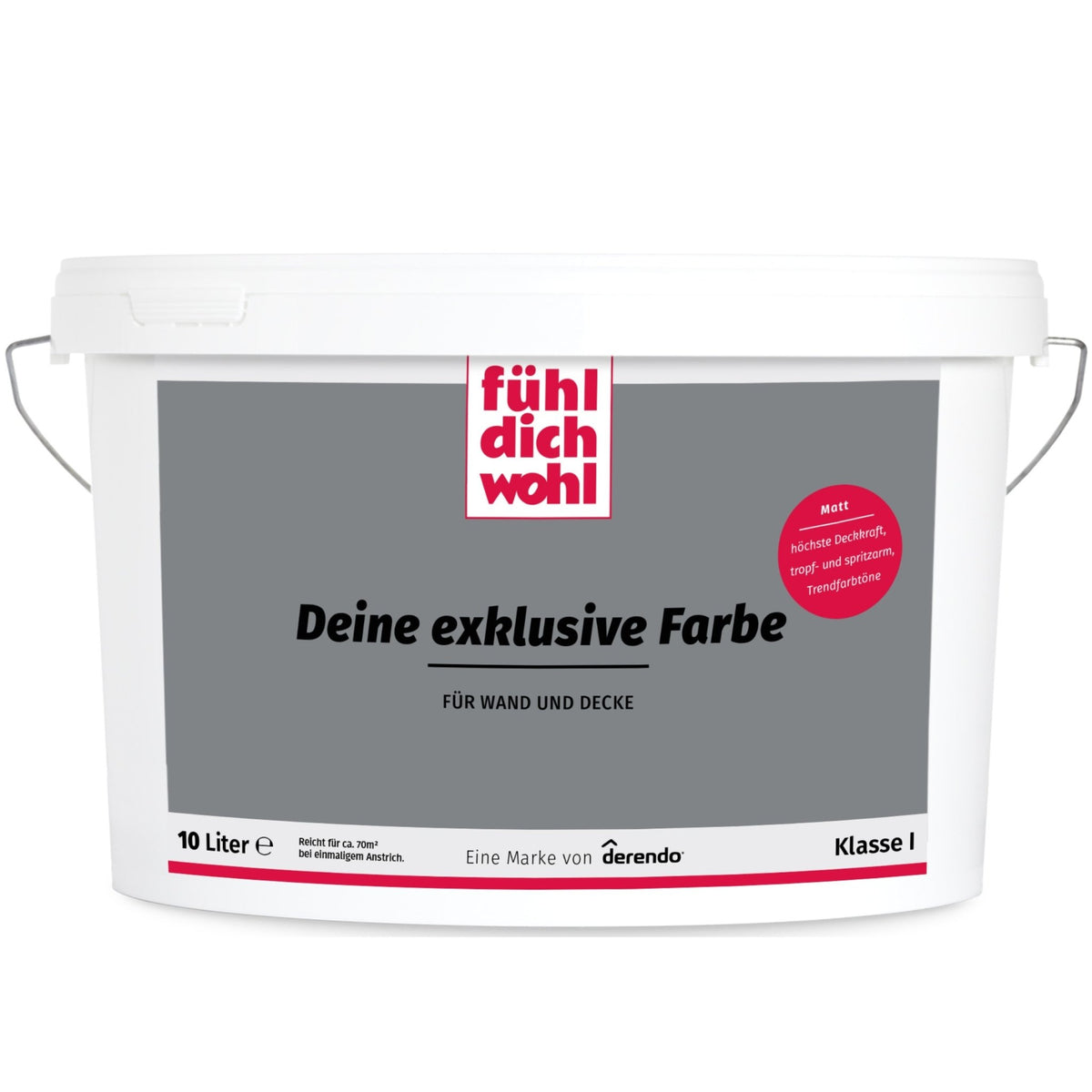 Fühl Dich Wohl Wandfarbe Asphaltgrau in 10 Liter – Produktbild von Derendo