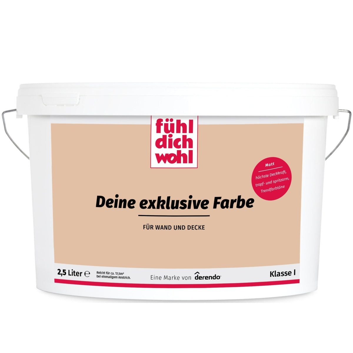 Fühl Dich Wohl Wandfarbe Dunkelbeige in 2.5 Liter – Produktbild von Derendo