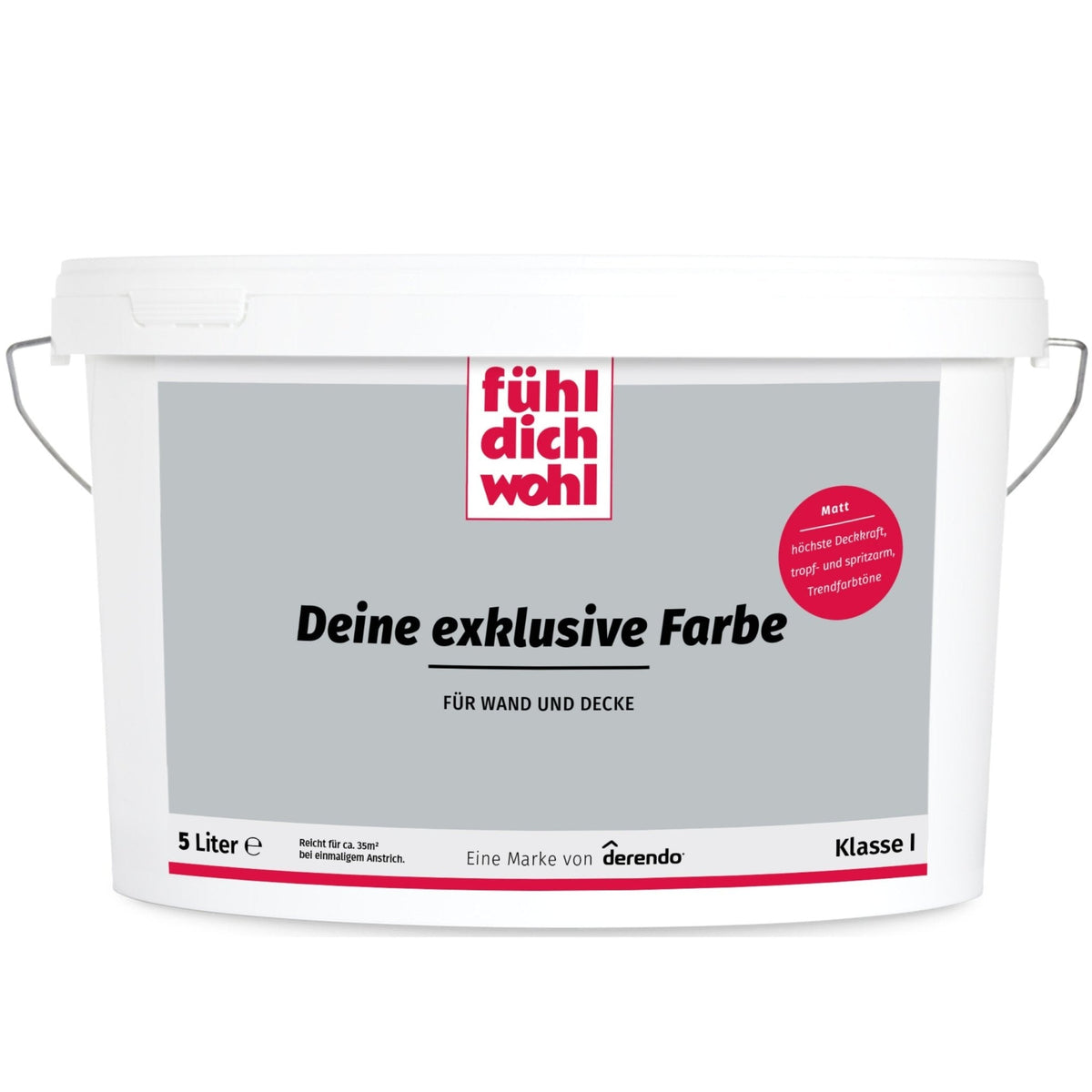 FÜHL DICH WOHL Wandfarbe Elefantengrau in 5 Liter – Produktbild von Derendo