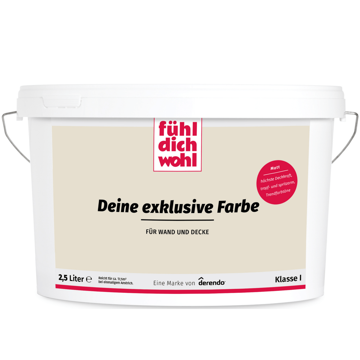 Fühl Dich Wohl Wandfarbe Graubeige in 2.5 Liter – Produktbild von Derendo