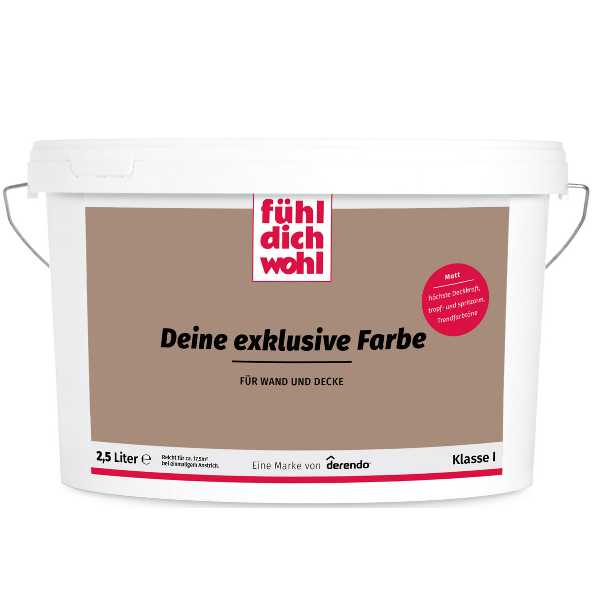 Fühl Dich Wohl Wandfarbe Mokkabraun in 2.5 Liter – Produktbild von Derendo