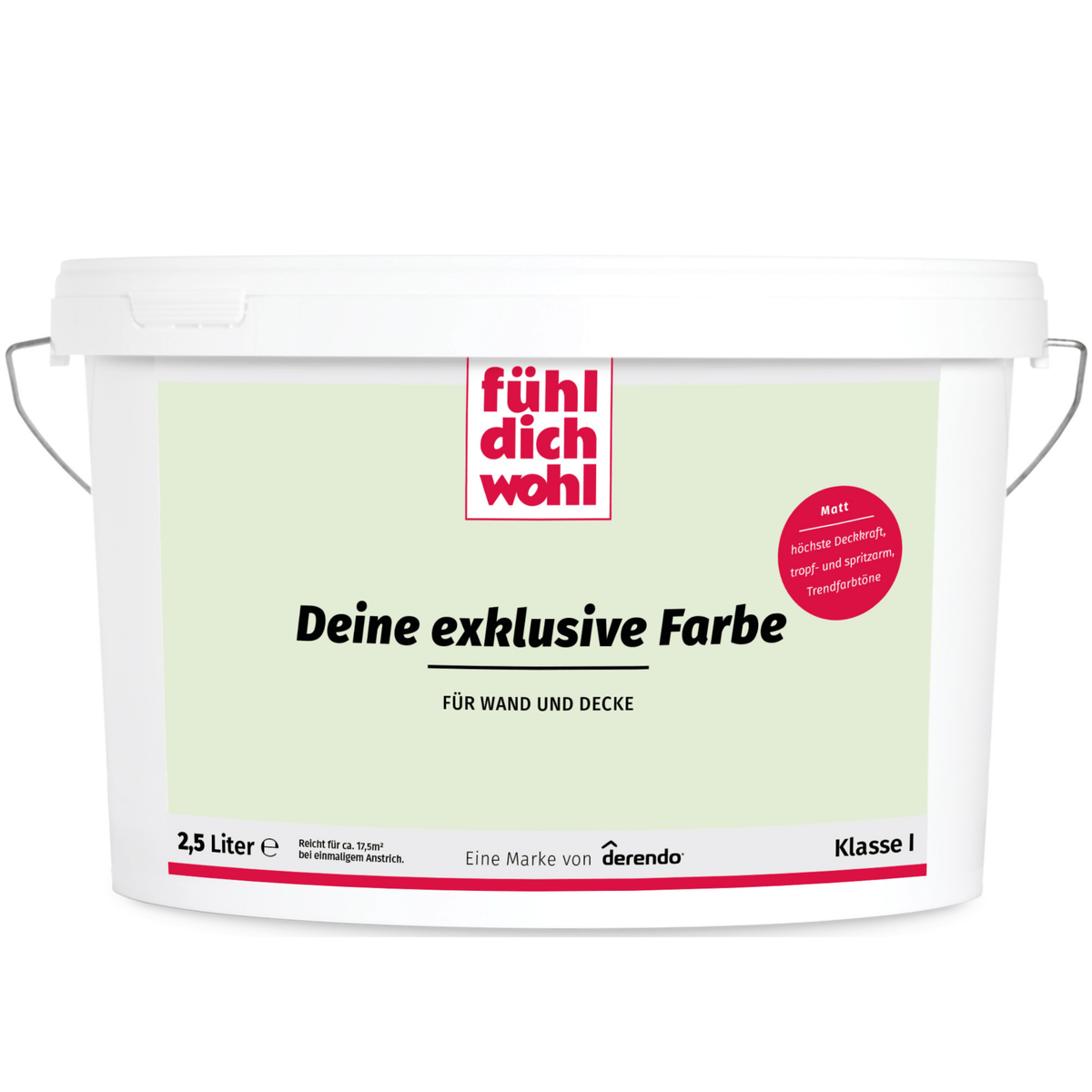 Fühl Dich Wohl Wandfarbe Pastellgrün in 2.5 Liter – Produktbild von Derendo